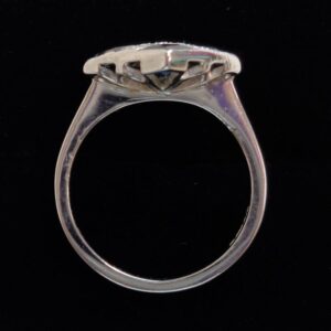 Fine Art Deco Style Sapphire and Diamond Ring 750 (18ct) White Gold - Size L 1/2 - Image 3