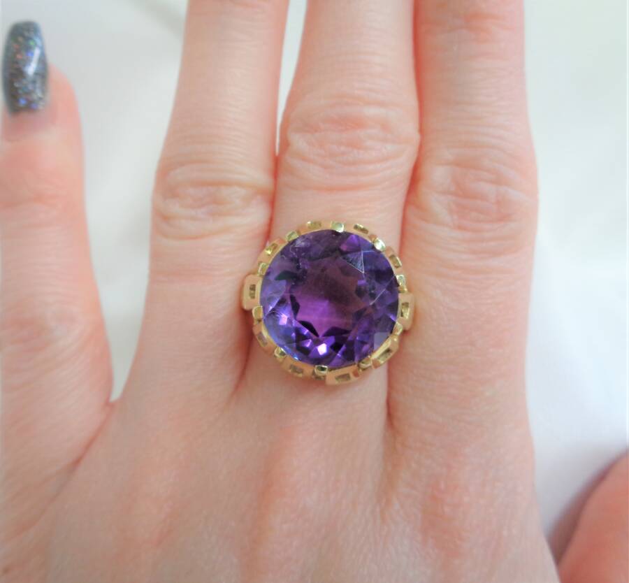 Chunky amethyst ring sale