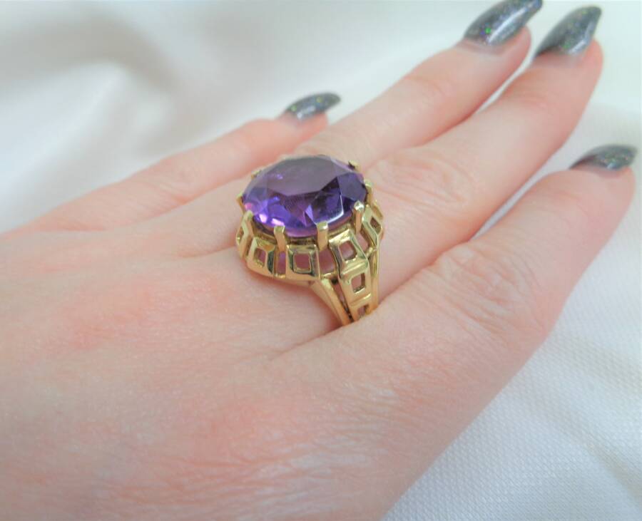 Large 2025 amethyst ring