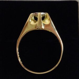 Vintage c.1977 Gents 0.50ct Diamond Signet Ring 18ct Yellow Gold - Size T 1/2 - Image 4