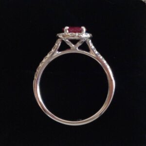 Beautiful Ruby and Diamond Cluster Ring in Platinum - Size N (US 6.75) - S6417 - Image 3