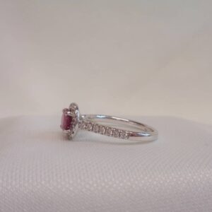 Beautiful Ruby and Diamond Cluster Ring in Platinum - Size N (US 6.75) - S6417 - Image 5