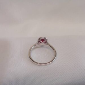 Beautiful Ruby and Diamond Cluster Ring in Platinum - Size N (US 6.75) - S6417 - Image 6