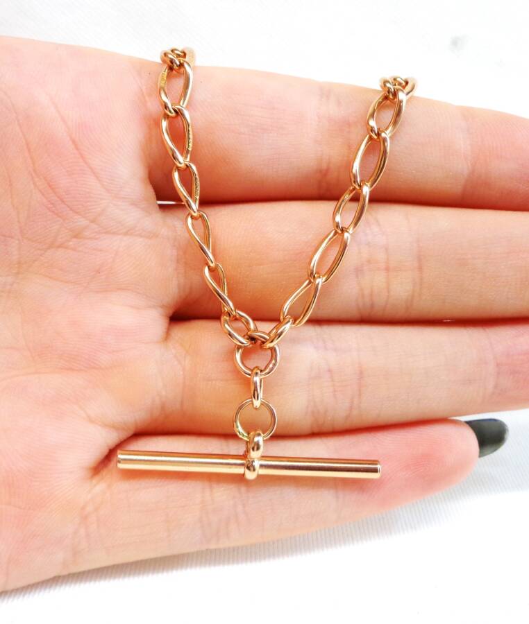 Rose gold t deals bar necklace