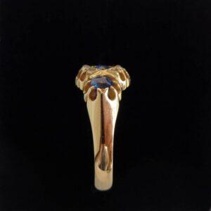 Edwardian Chester 1904 Sapphire & Diamond Ring 18ct Yellow Gold - Size L 1/2 - S7364 - Image 2