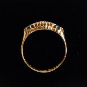 Edwardian Chester 1904 Sapphire & Diamond Ring 18ct Yellow Gold - Size L 1/2 - S7364 - Image 3
