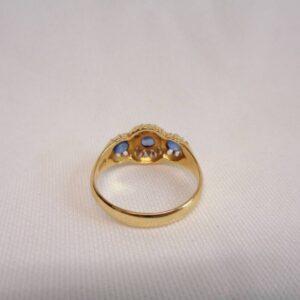 Edwardian Chester 1904 Sapphire & Diamond Ring 18ct Yellow Gold - Size L 1/2 - S7364 - Image 5
