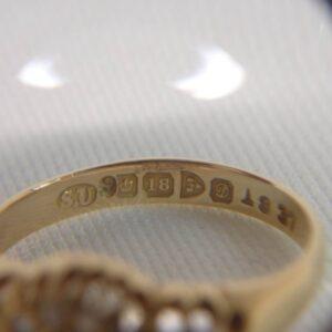 Edwardian Chester 1904 Sapphire & Diamond Ring 18ct Yellow Gold - Size L 1/2 - S7364 - Image 6