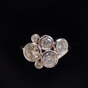 Certified 1.25 Carat Diamond Bubble Ring 18ct White Gold - Size N (S7823) - Image 2