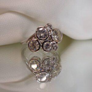 Certified 1.25 Carat Diamond Bubble Ring 18ct White Gold - Size N (S7823) - Image 7