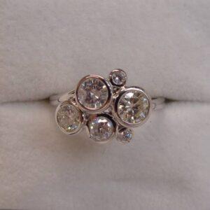 Certified 1.25 Carat Diamond Bubble Ring 18ct White Gold - Size N (S7823) - Image 5