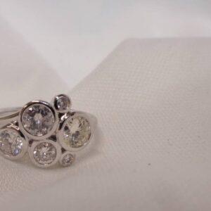Certified 1.25 Carat Diamond Bubble Ring 18ct White Gold - Size N (S7823) - Image 6