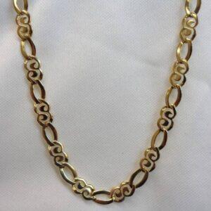 Fancy Link Necklace Solid 9 Carat Yellow Gold - 18.3g - 18'' (S7944) - Image 5