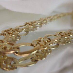 Fancy Link Necklace Solid 9 Carat Yellow Gold - 18.3g - 18'' (S7944) - Image 4