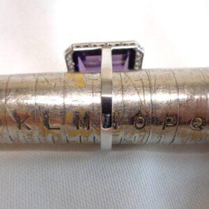 Large 8.50ct Amethyst & Diamond Cluster Ring in Platinum - Size N (S8576) - Image 9