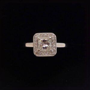 Spectacular Princess Cut 0.81ct Diamond Cluster Ring Platinum - Certified - Size J - (S7718) - Image 7