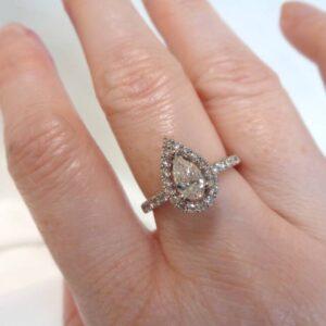 Pear Shaped 1.10ct Natural Diamond Cluster Ring - Certified - Size L 1/2 (S7968) - Image 5