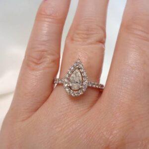 Pear Shaped 1.10ct Natural Diamond Cluster Ring - Certified - Size L 1/2 (S7968) - Image 6