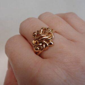 Knot Ring 9ct Rose Gold - 5.7g - Sheffield 1989 Hallmark - Size Q (S8047) - Image 5