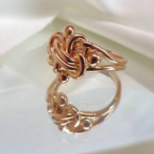 Knot Ring 9ct Rose Gold - 5.7g - Sheffield 1989 Hallmark - Size Q (S8047) - Image 7