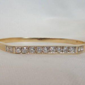 1.00ct Diamond Bangle Solid 14ct Yellow Gold - 57mm x 46mm - 14.6g (S7686) - Image 6