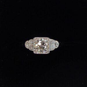 Beautiful Art Deco 0.78ct Diamond Solitaire Ring 18ct White Gold - Size K (S7920) - Image 3