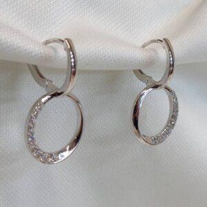 Spectacular Diamond Drop Earrings 18ct White Gold - Lever Backs - Length 29mm (S8076) - Image 2