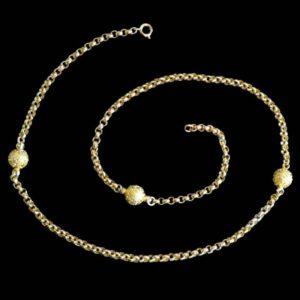 Antique Fancy Necklace 9ct Gold - 11.8g - 19'' Length (S8113) - Image 1