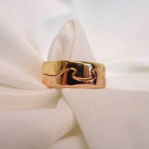 Georg Jensen Fusion Rings Solid 18ct Two Colour Gold  - 2 Row - Size Q - 11.8g (S8071) - Image 4