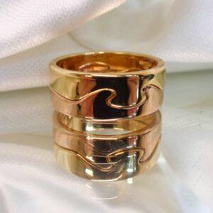 Georg Jensen Fusion Rings Solid 18ct Two Colour Gold  - 2 Row - Size Q - 11.8g (S8071) - Image 5