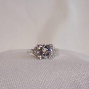 Stunning Art Deco 1.21ct Diamond Solitaire Ring Platinum - Certified - Size M (US 6.25) - S7747 - Image 5