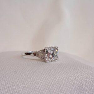 Stunning Art Deco 1.21ct Diamond Solitaire Ring Platinum - Certified - Size M (US 6.25) - S7747 - Image 6