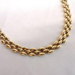 Quality Panther Link Necklace 9ct Yellow Gold - Length 17in (43cm) - Heavy 30.4g - S7581 - Image 3