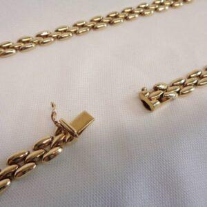 Quality Panther Link Necklace 9ct Yellow Gold - Length 17in (43cm) - Heavy 30.4g - S7581 - Image 4