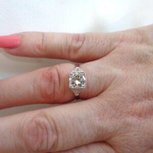 Stunning Art Deco 1.21ct Diamond Solitaire Ring Platinum - Certified - Size M (US 6.25) - S7747 - Image 11