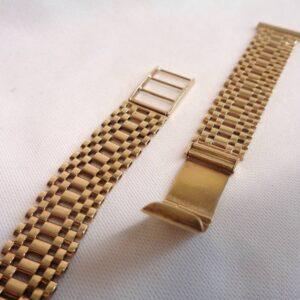 Vintage c.1965 Watch Strap 9ct Yellow Gold - Brick Style Links - 5.7 inch Length - 16.5g (S8216) - Image 5