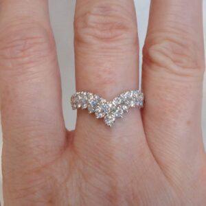 Stunning 1.00ct Diamond Wishbone ring 18ct White Gold - Size M½ (S7871) - Image 6