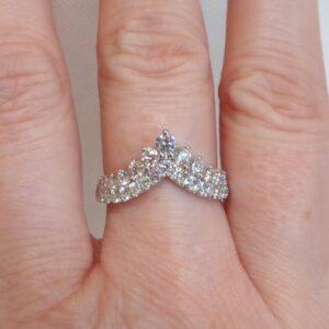 Stunning 1.00ct Diamond Wishbone ring 18ct White Gold - Size M½ (S7871) - Image 4
