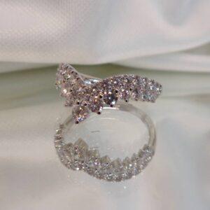 Stunning 1.00ct Diamond Wishbone ring 18ct White Gold - Size M½ (S7871) - Image 5