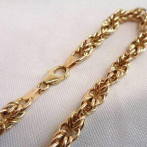 Vintage c.1985 Fancy Link Bracelet 9ct Yellow Gold - Length 7 1/4in (18.41cm) - 7.3 grams - S8265 - Image 3