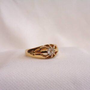 Antique c.1896 0.50ct Diamond Signet Ring 18ct Yellow Gold - Size P 1/2 (US 7.75) - S8302 - Image 5