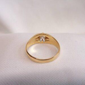 Antique c.1896 0.50ct Diamond Signet Ring 18ct Yellow Gold - Size P 1/2 (US 7.75) - S8302 - Image 6