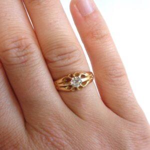 Antique c.1896 0.50ct Diamond Signet Ring 18ct Yellow Gold - Size P 1/2 (US 7.75) - S8302 - Image 9