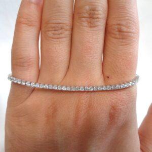 3.22ct Diamond Tennis Bracelet 14ct White Gold - Length 7 1/4in (18.41cm) - S8210 - Image 4