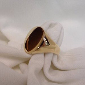 Solid Oval Signet Ring - 9ct Yellow Gold - Size W - 11.5g (S8293) - Image 3