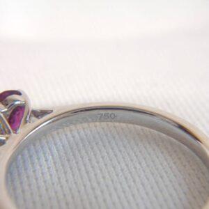 Beautiful Ruby and Diamond Three Stone Ring 18ct White Gold - Size N (US 6.75) - S8299 - Image 6