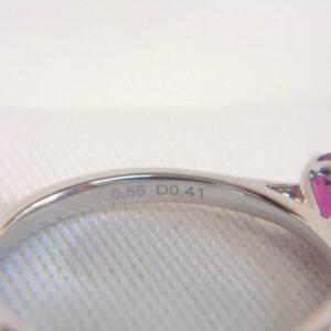 Beautiful Ruby and Diamond Three Stone Ring 18ct White Gold - Size N (US 6.75) - S8299 - Image 7