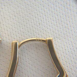Fancy Huggie Hoop Earrings 9ct Yellow Gold - Length 18mm (S8315) - Image 5
