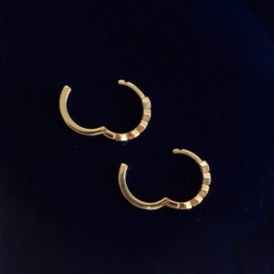 Huggie Hoop Earrings 9ct Yellow Gold - Length 13mm (S8316) - Image 3