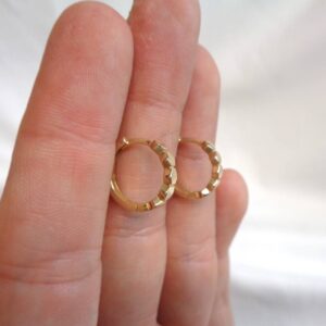 Huggie Hoop Earrings 9ct Yellow Gold - Length 13mm (S8316) - Image 7